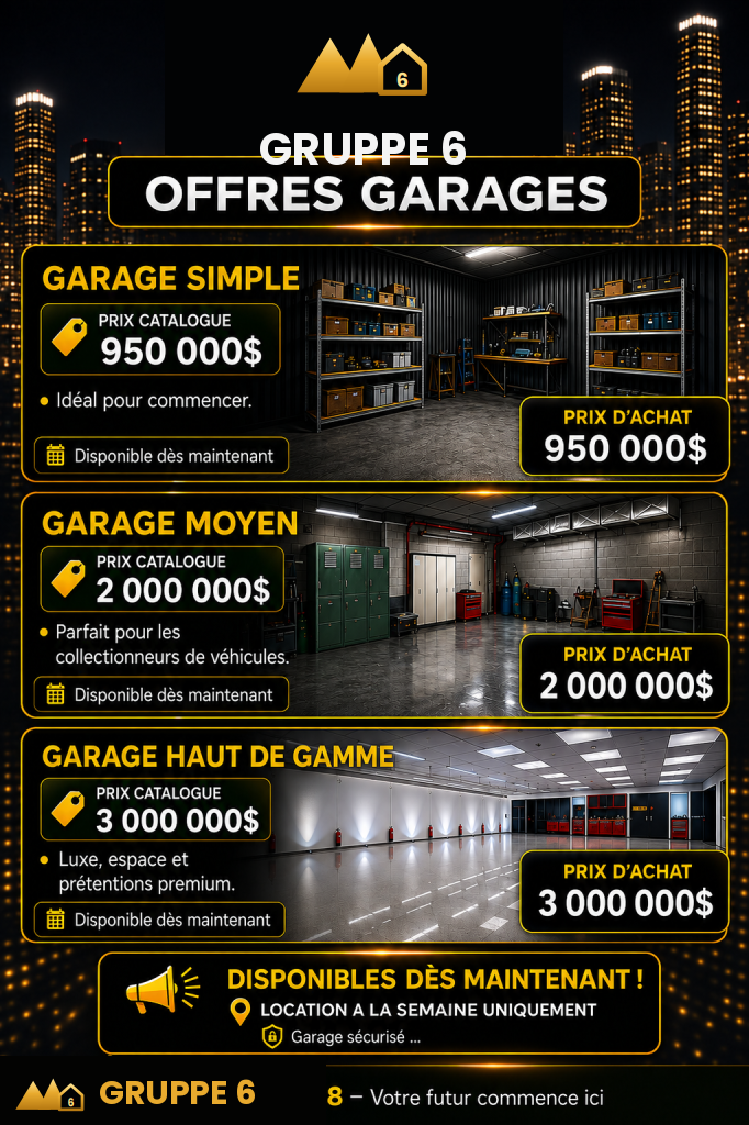 Affiche Offres Garages